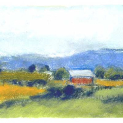 Red Barn and Blue Mountain